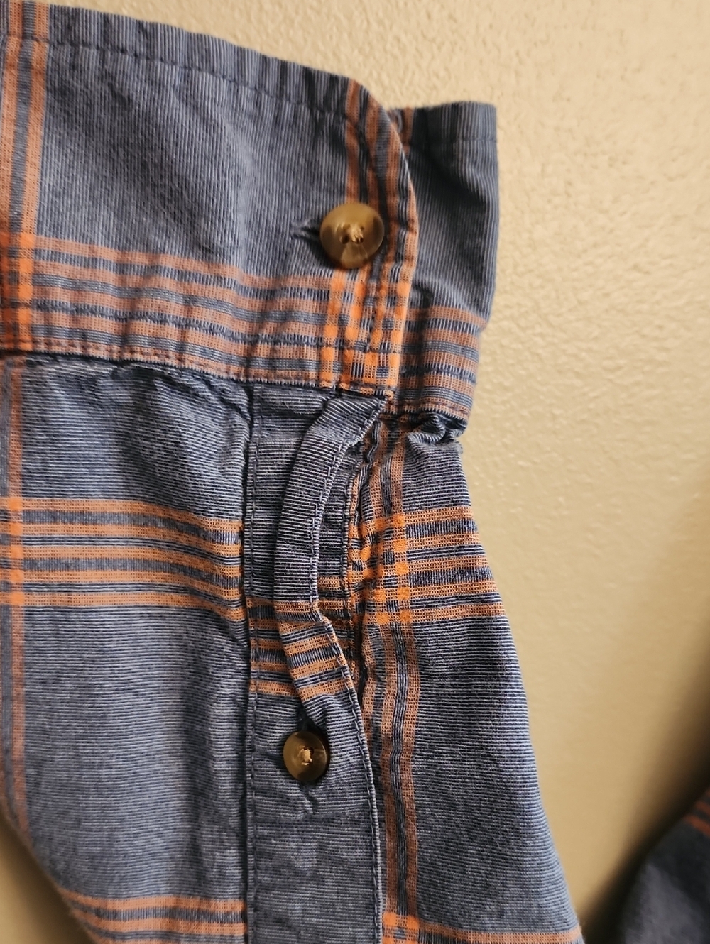 Hollister Blue & Orange Plaid Button-Down Shirt - Picture 4 of 11